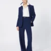 Wool piqua trousers, china blue Wool piqua trousers, china blue