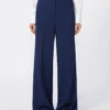 Wool piqua trousers, china blue Wool piqua trousers, china blue