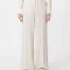 Wool piqua trousers, ivory