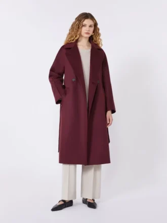 Wool robe coat, bordeaux