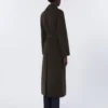 Wool robe coat, dark green