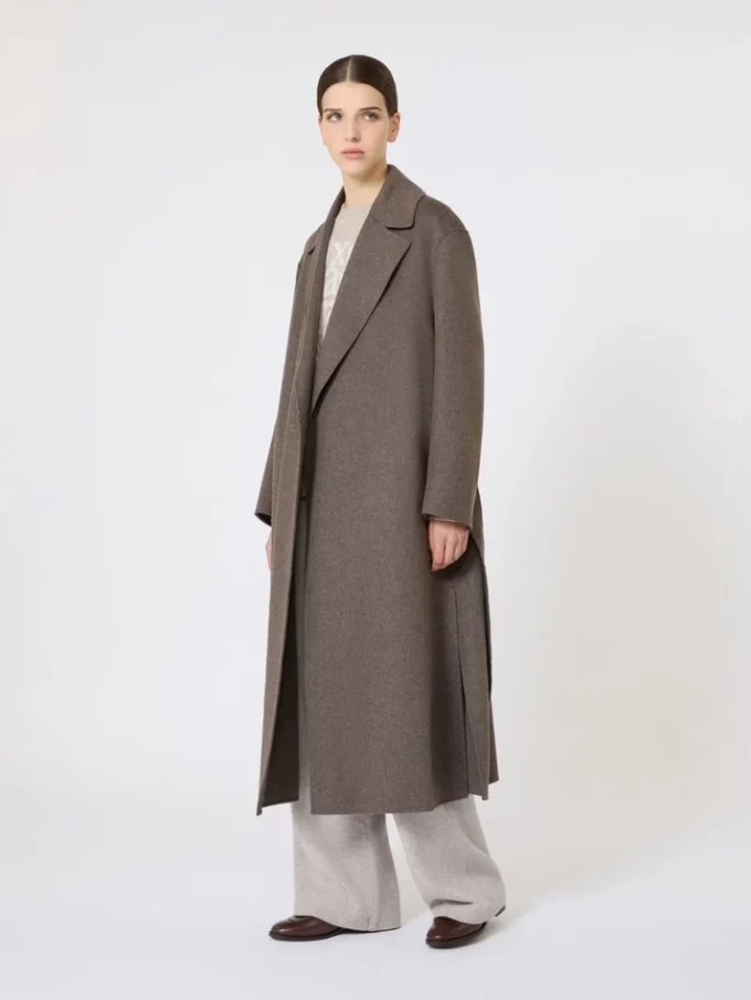 Wool robe coat, mud