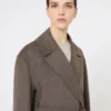 Wool robe coat, mud