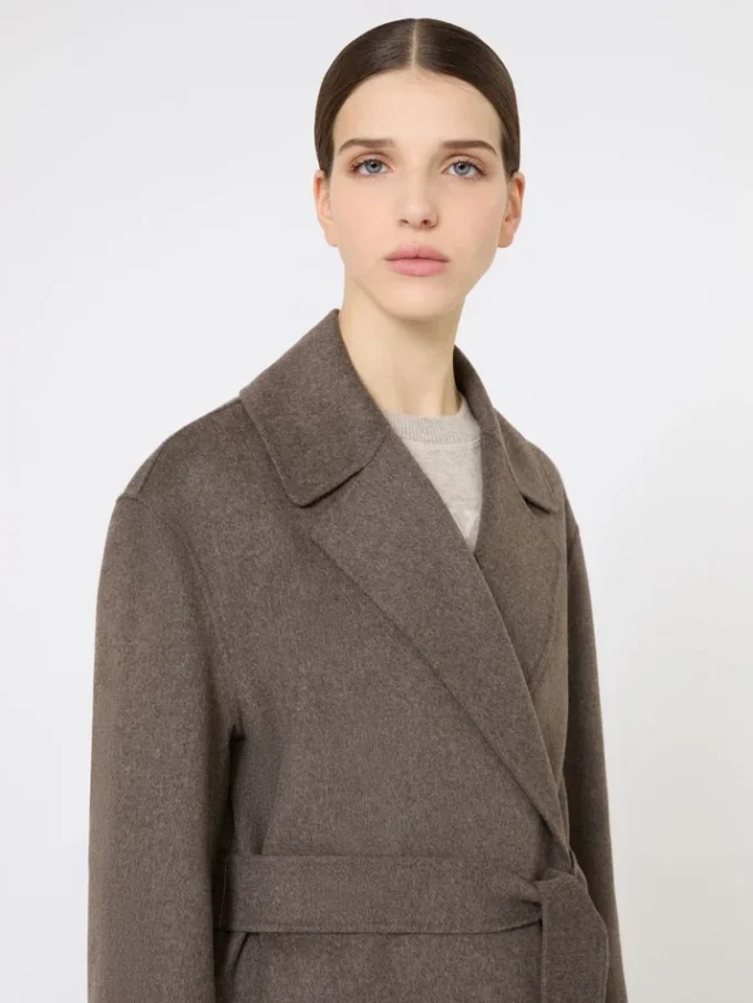 Wool robe coat, mud