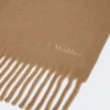 Wool scarf with embroidery, brown