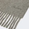 Wool scarf with embroidery, medium grey