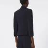 Woollen cloth cropped blazer, ultramarine