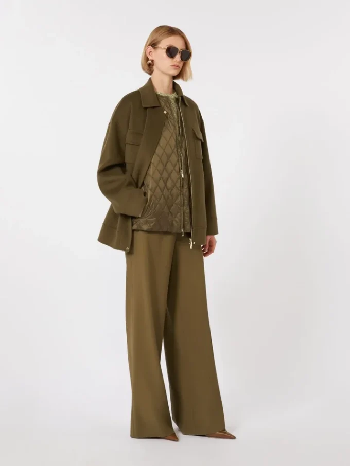 Woollen cloth joggers, kaki