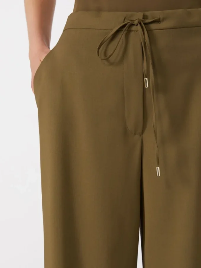 Woollen cloth joggers, kaki