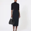 Woollen cloth pencil skirt, ultramarine
