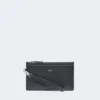 Wrist-strap leather pouch, black