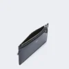 Wrist-strap leather pouch, black