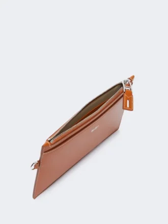 Wrist-strap leather pouch, rust